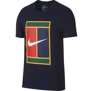📦 NEW Mens Small NIKE Court Logo Cotton Tennis Tee Shirt T-Shirt Blue 943182-452